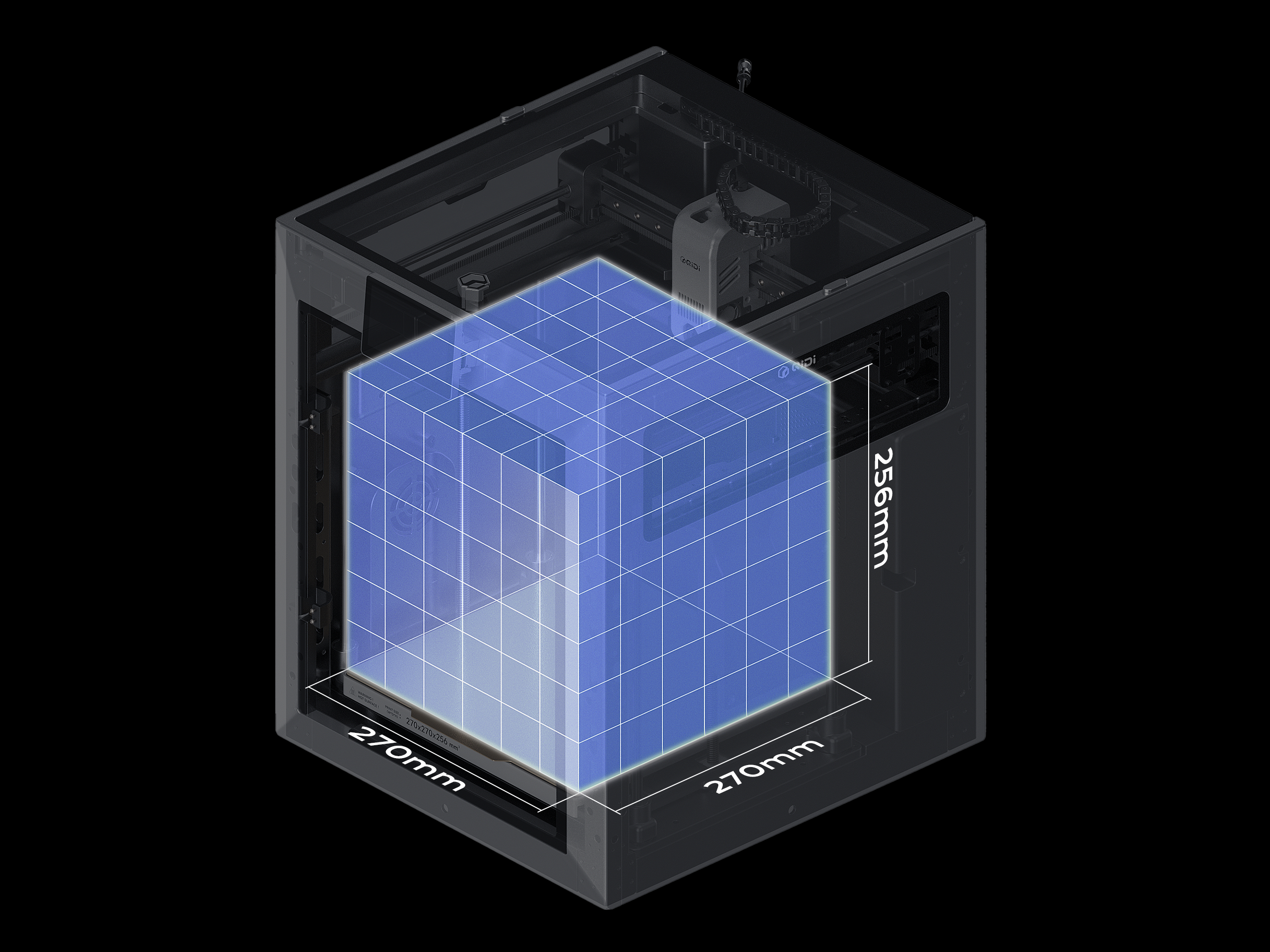 <p>Build volume 270×270×256 mm</p>