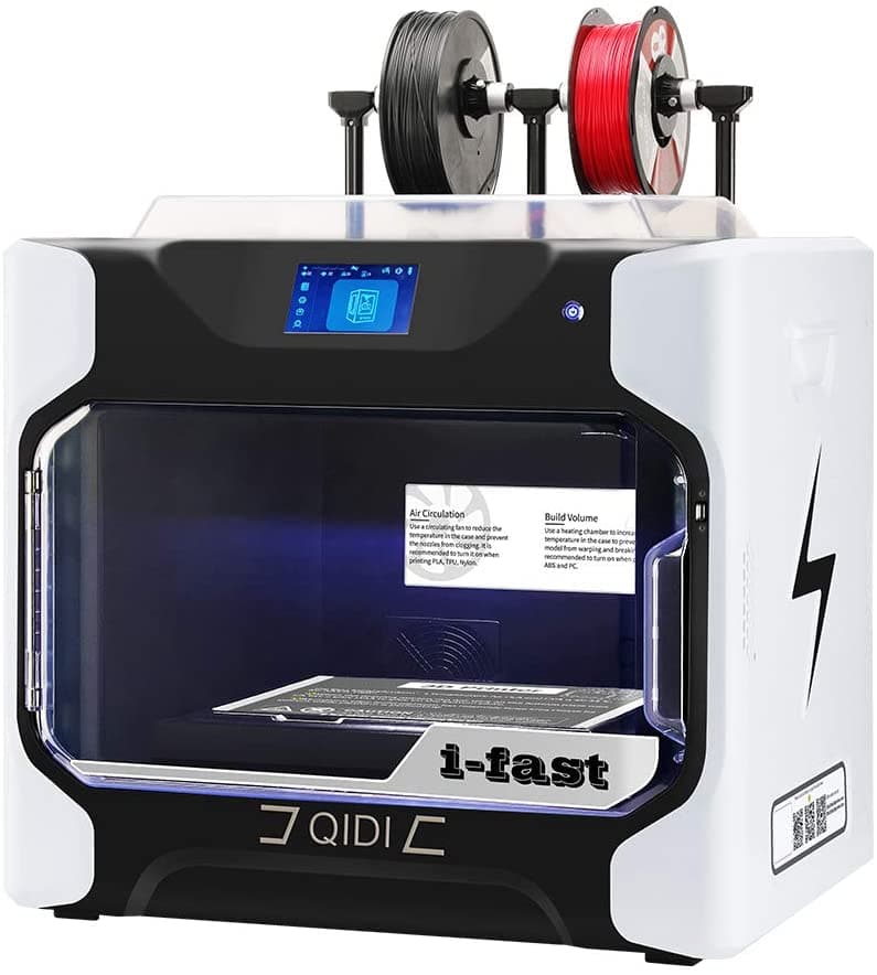 QIDI TECH I-FAST 3D Printer,white body, can print two colors at the same time