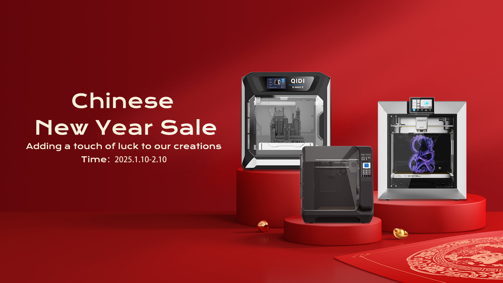 Chinese New Year sale banner for QIDI 3D printers
