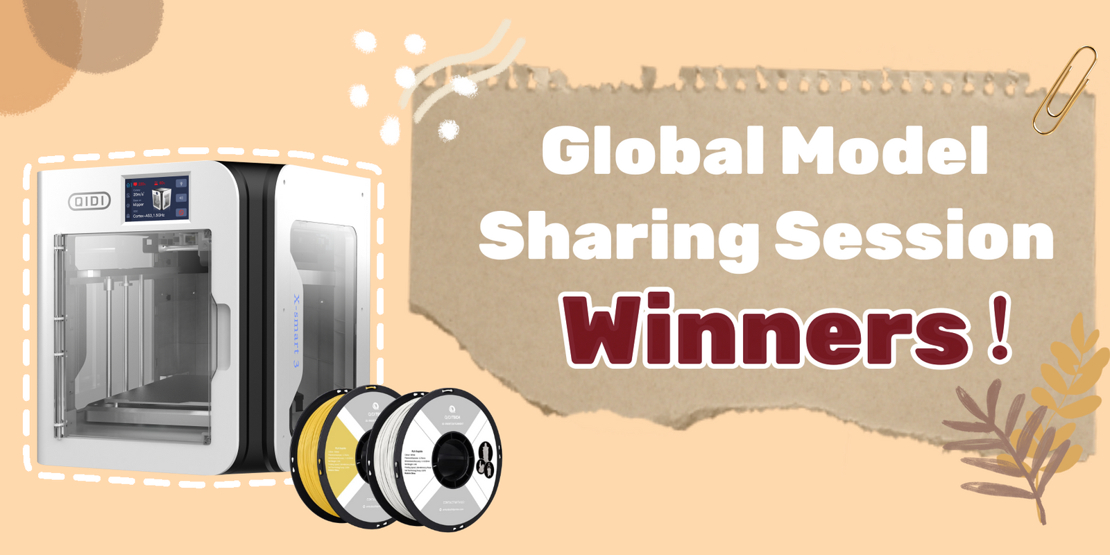 Winners announcement for QIDI global model sharing session