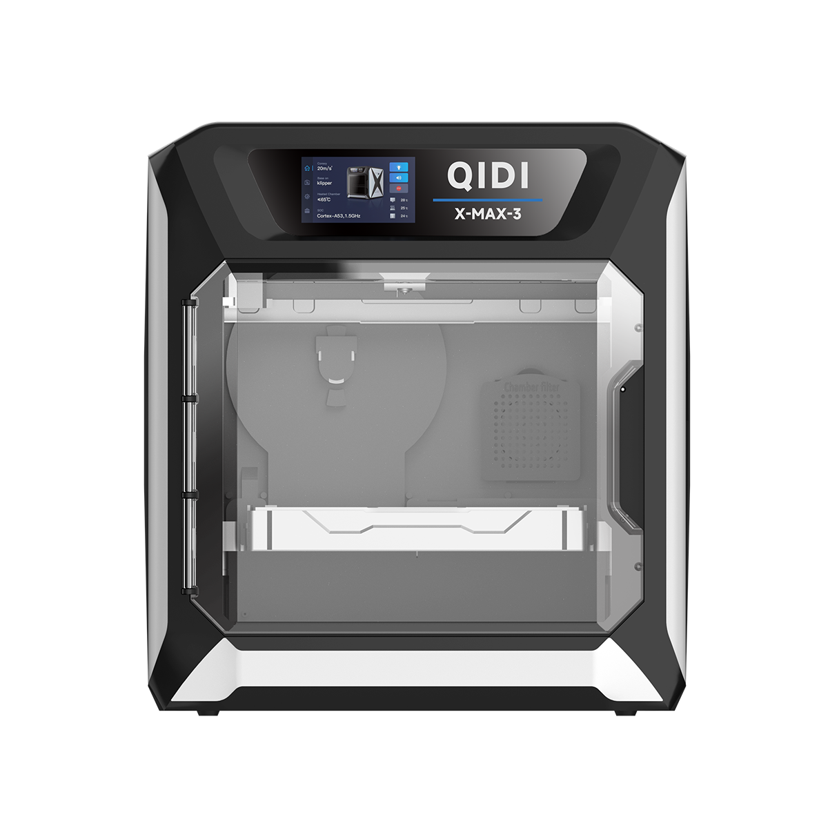 QIDI X-Max 3 printer with front enclosure view