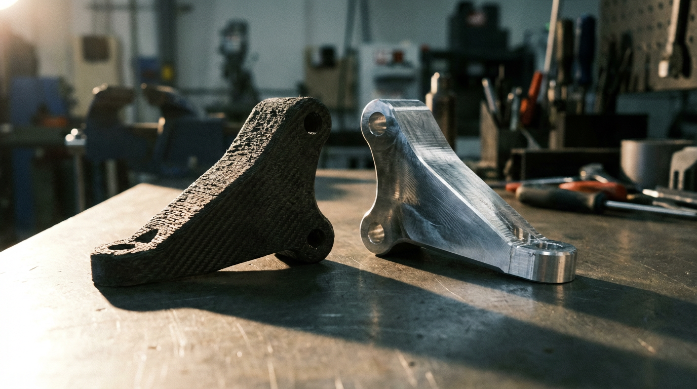 carbon fiber fdm part vs aluminum comparison