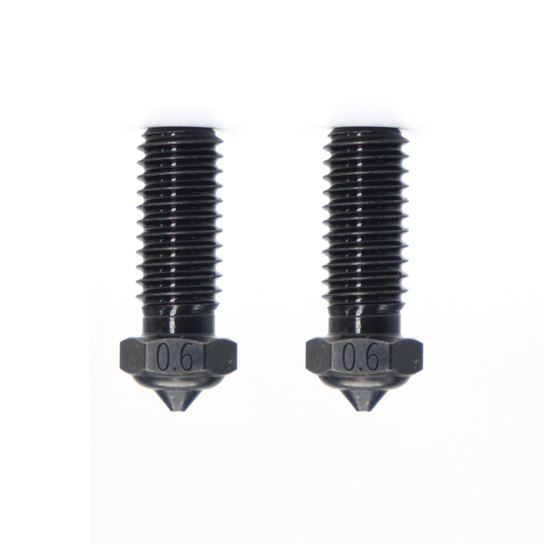 Two 0.6mm Hardened Steel Nozzles for QIDI 3D Printers