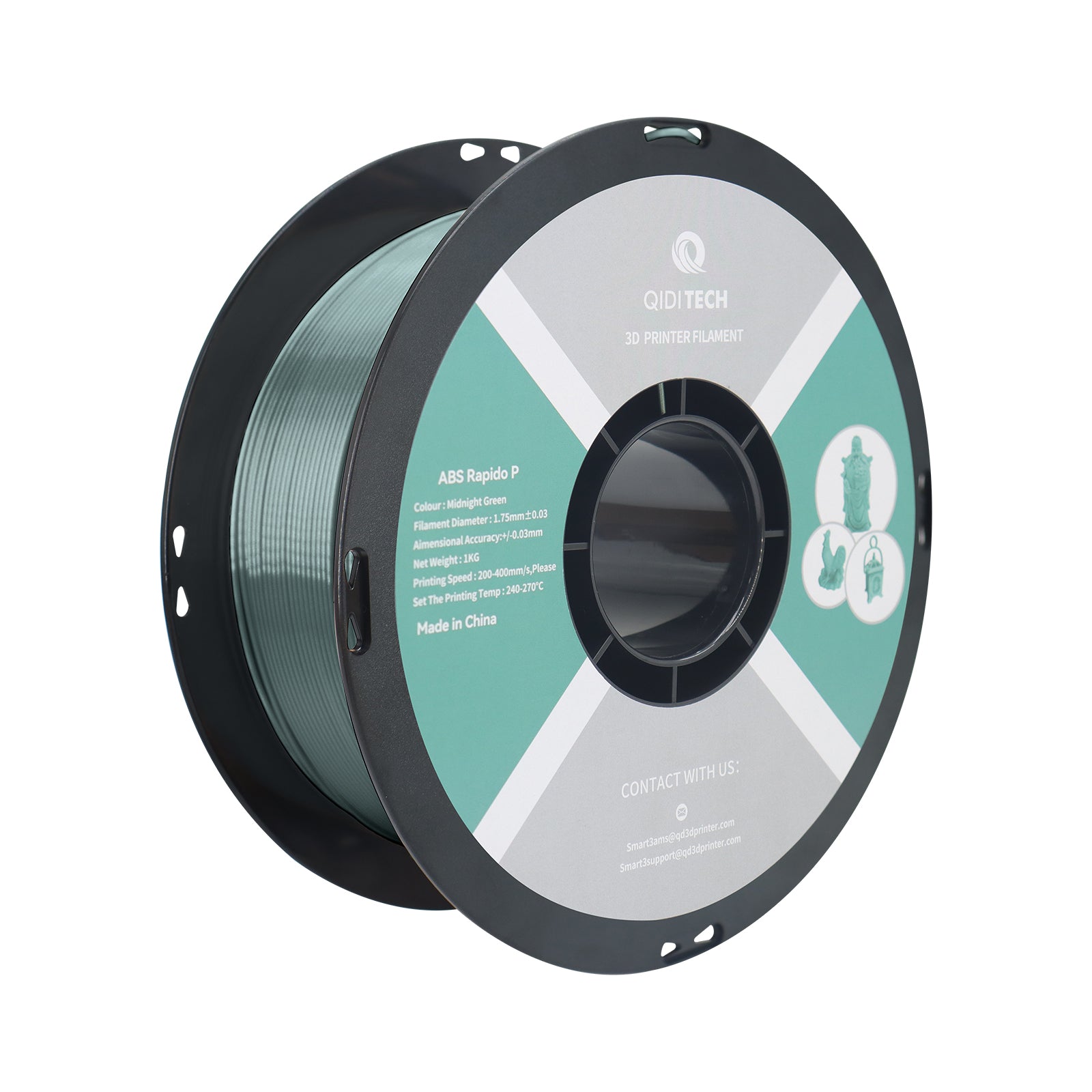 QIDI ABS Rapido P Midnight Green Filament Spool