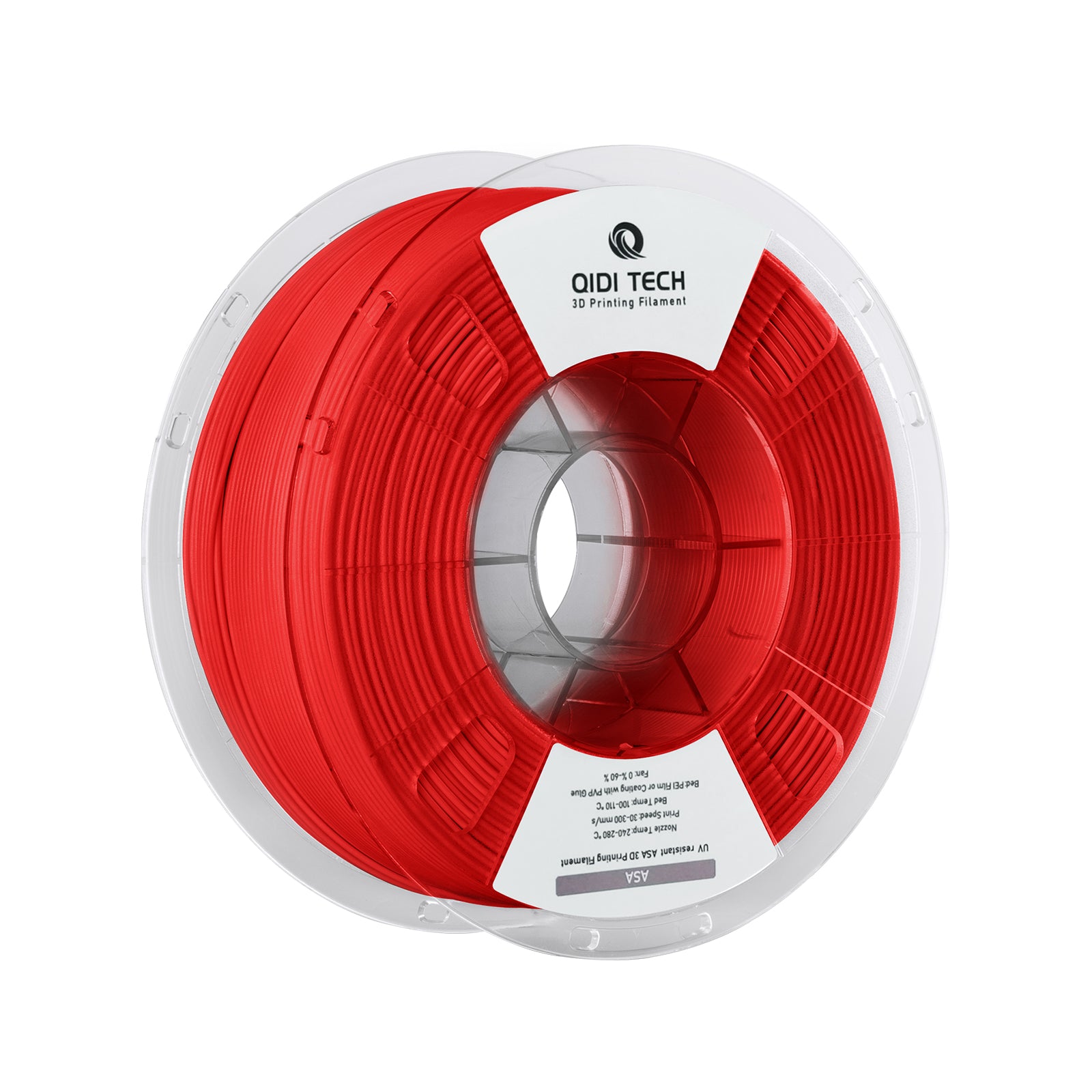Red QIDI ASA 3D printing filament spool