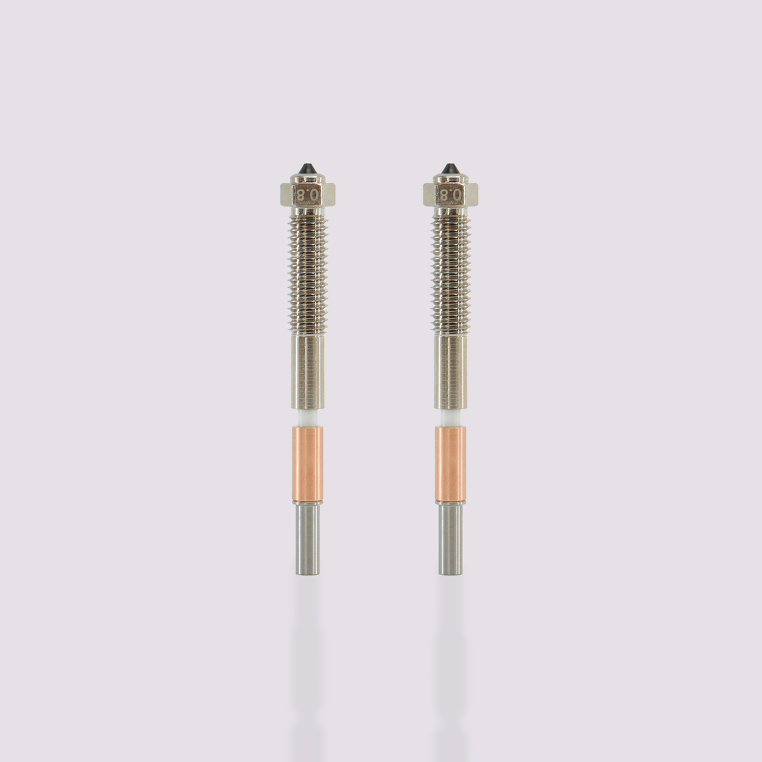 Two QIDI Tech Max4 Bimetal Nozzles with 0.8 mm size