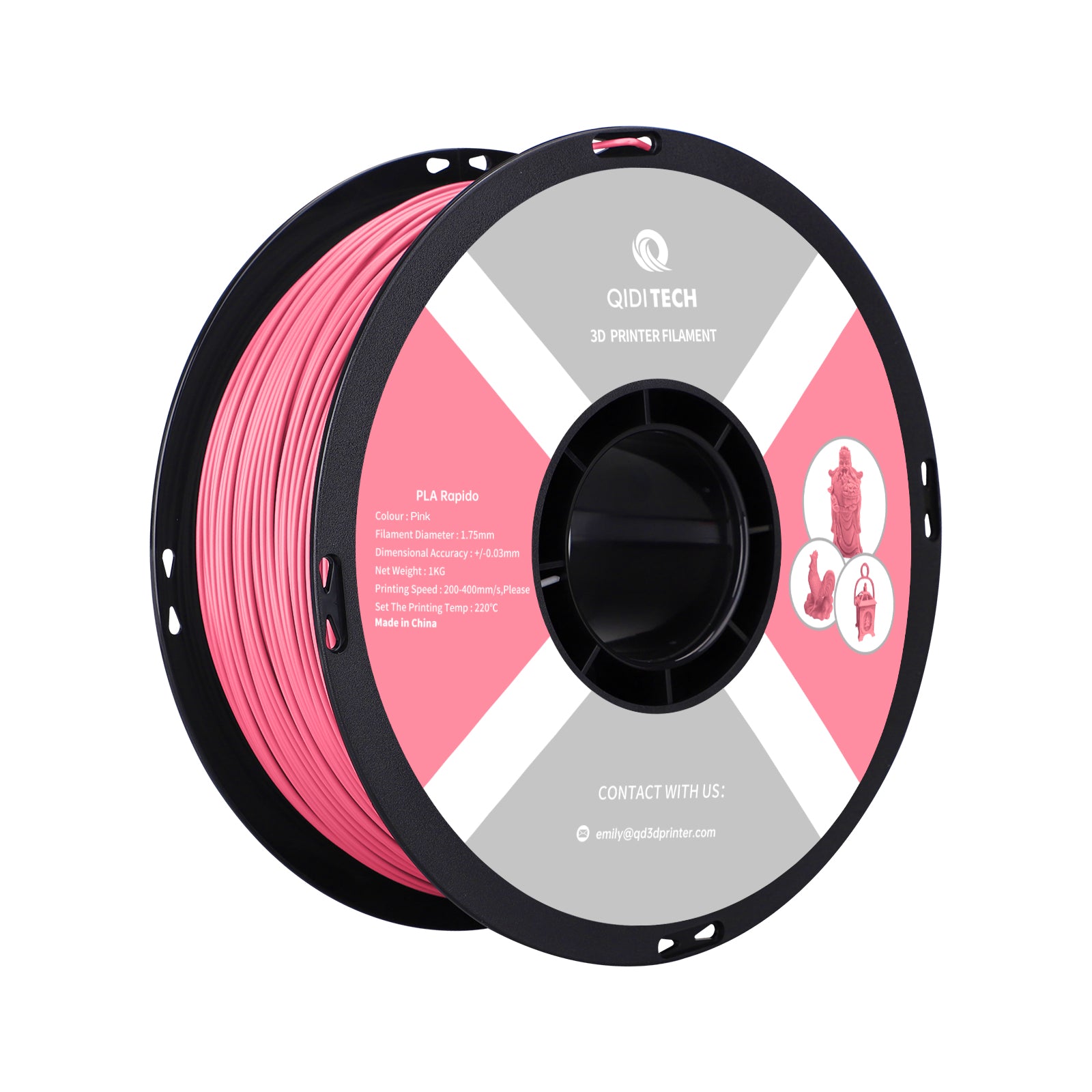 Pink QIDI PLA Rapido 3D Printer Filament