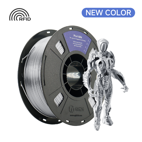 Filament de soie PLA - 1 kg / CHINE / Code HEX argenté #D8D7D1