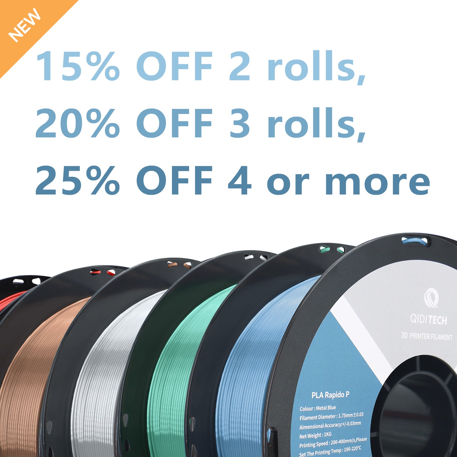 Metal Embedded Pla QIDI TECH PLA Rapido Metal Filament | Enhance Your 3D Printing ...
