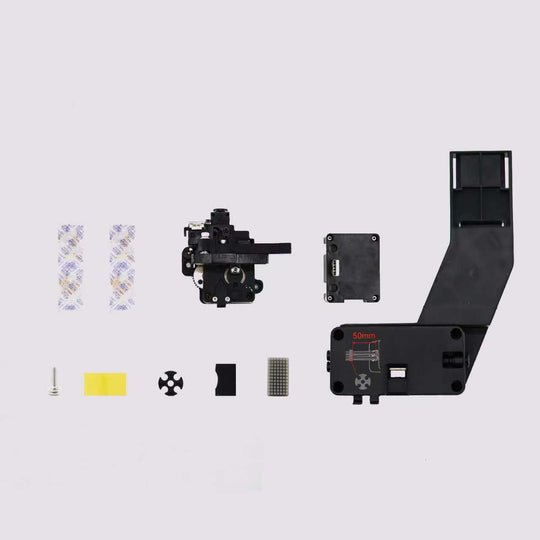 QIDI BOX upgrade kit for QIDI Plus4 and Q2 printers, featuring motor assembly, control board, and accessory components.