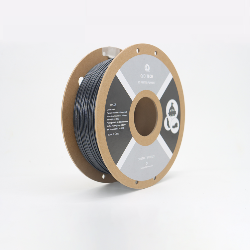 QIDI TECH PPS-CF 3D Printer Filament spool, black carbon fiber reinforced filament